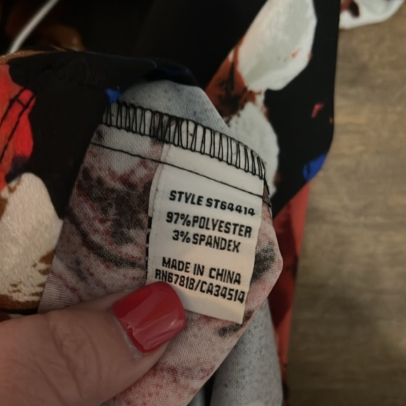 Jules & Leopold flowered short sleeve blouse with zipper in back size Large - Picture 5 of 5